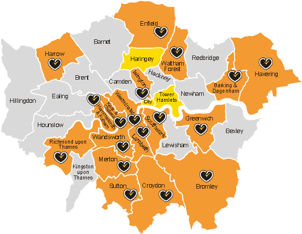 London Borough progress on actions to promote healthier catering