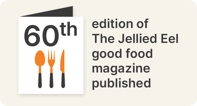60 edition of The Jellied Eel good food magazine published. Credit: 