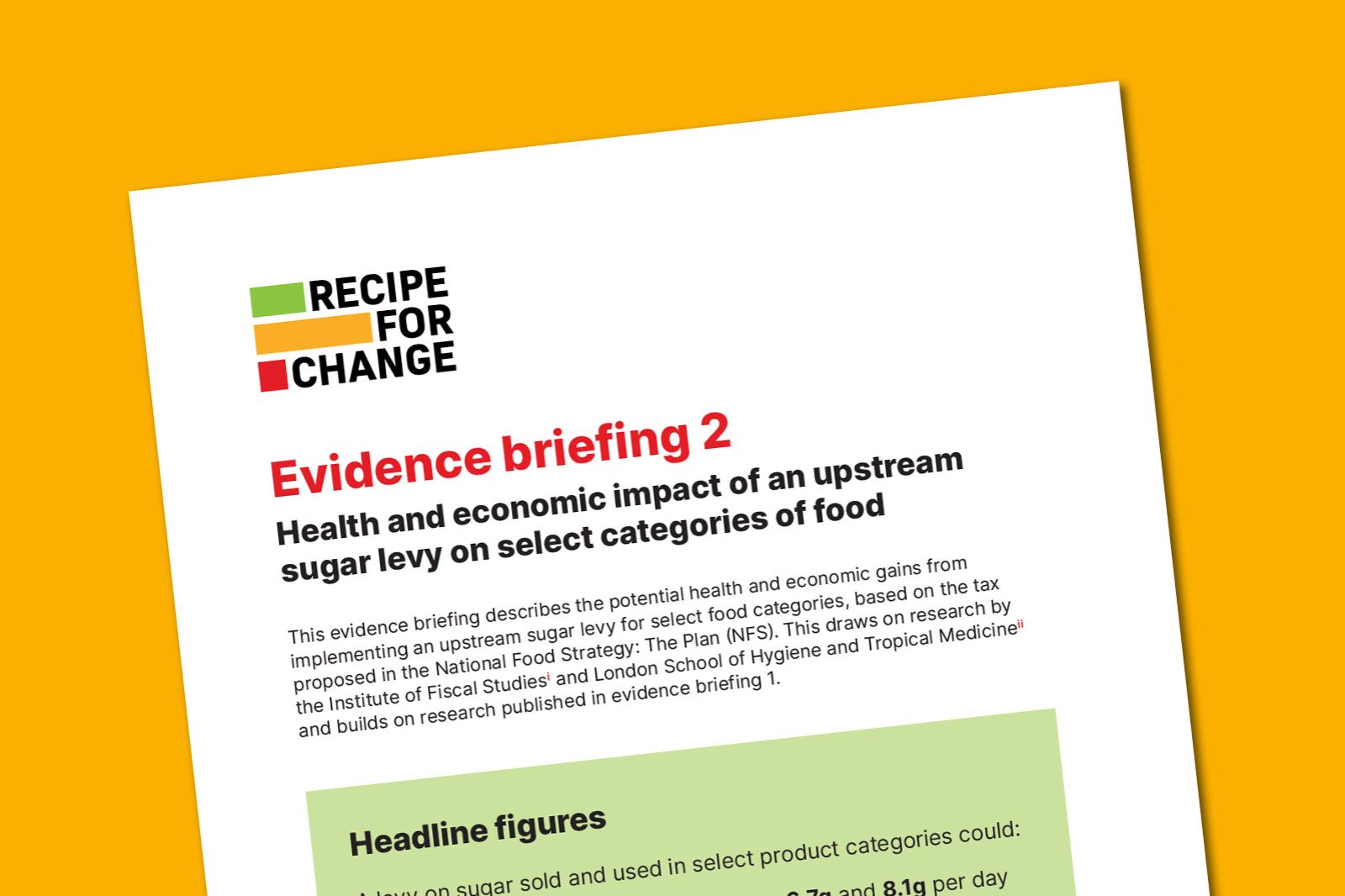 Recipe for Change Evidence Briefing: Health and economic benefits of an ...