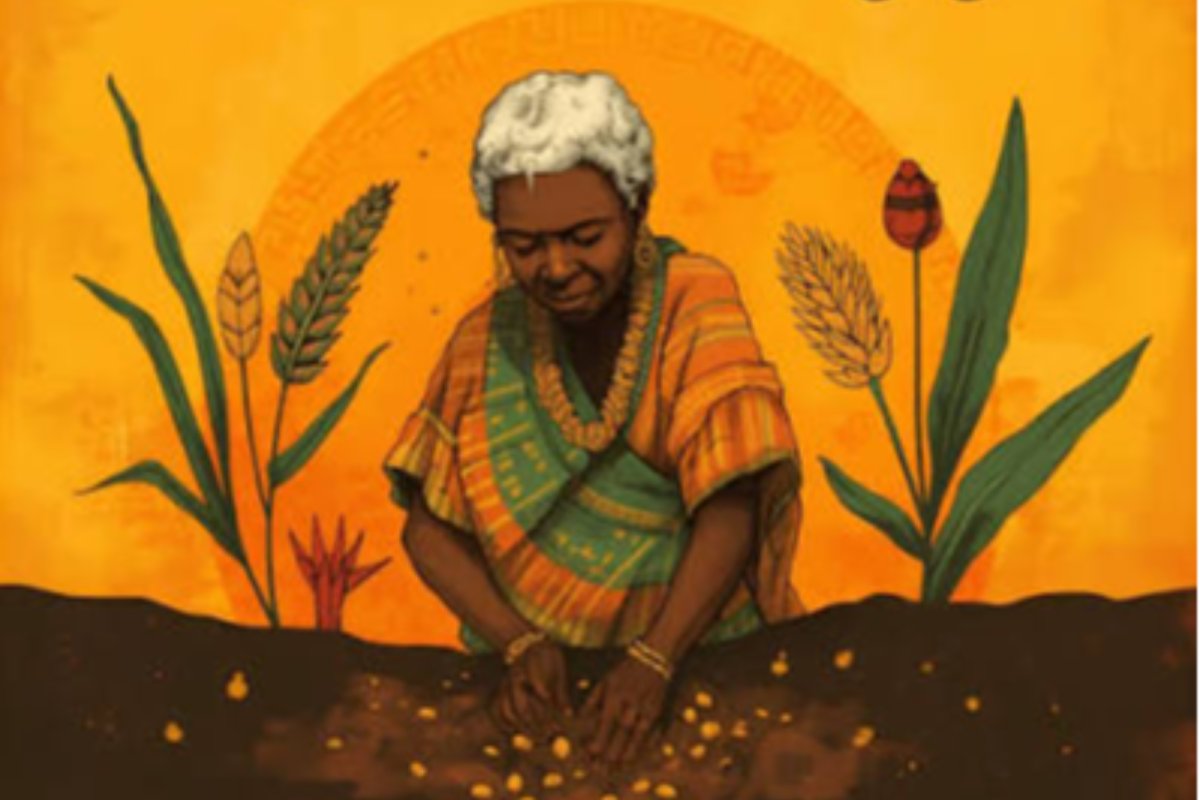 Black woman sowing seeds. Credit: Go Grow With Love