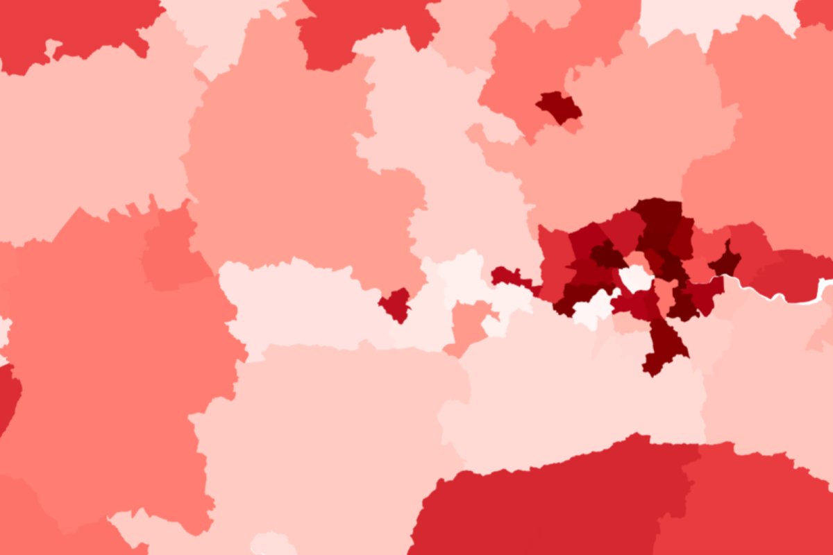 Free school meals uplift by local authority map. Credit: Sustain | Bremner