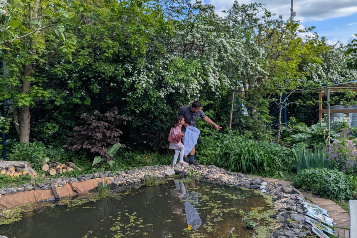 Christchurch School Community Garden bug hunting. Credit: Lula Wattam