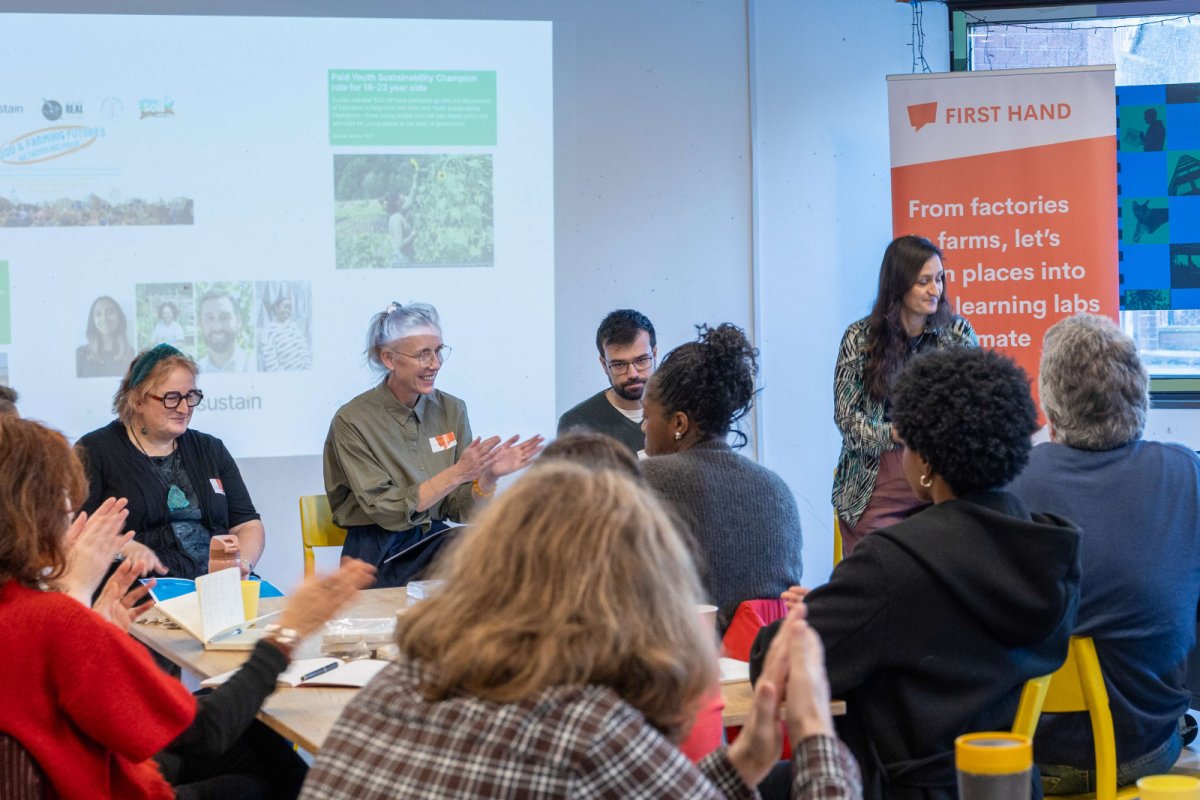 Sareta speaking at the First Hand Design Day. Credit: First Hand