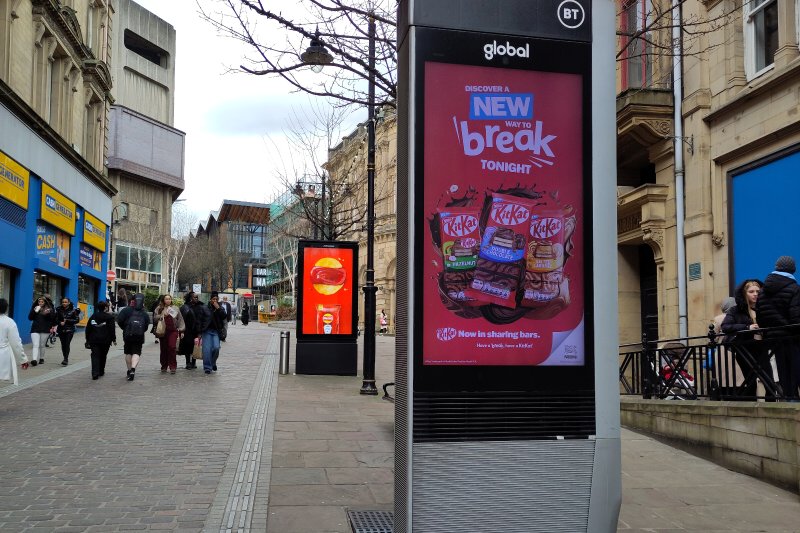 Street advertising for confectionery and crisps. Credit: Fran Bernhardt
