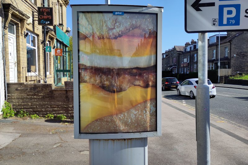 Roadside advert for a burger. Credit: Fran Bernhardt