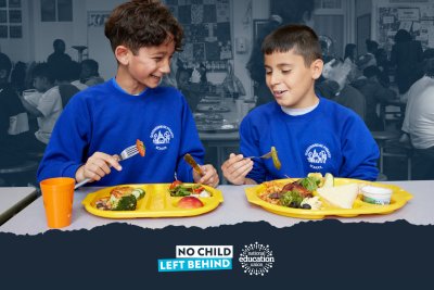 Children enjoying a healthy meal. Credit: National Education Union