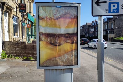 Roadside advert for a burger. Credit: Fran Bernhardt