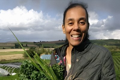 Michelle is an organic farmer and stockfree transition consultant. Credit: Stockfree Farming