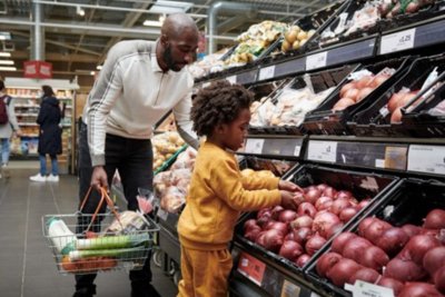 A family food shopping. Credit: Sainsbury's