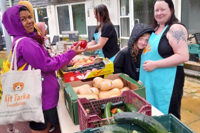People buying vegetables at an affordable food scheme. Credit: BrightStore Whitehawk