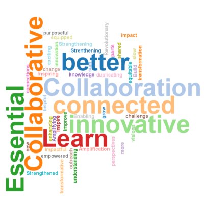 Words FLF members used to describe the role of shared learning. Credit: 