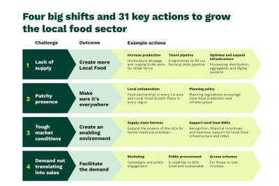 Local Food Growth Plan shifts and actions. Credit: Sustain