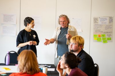 Lucy Heyderman and Ben Messer facilitating. Credit: Tay Aziz