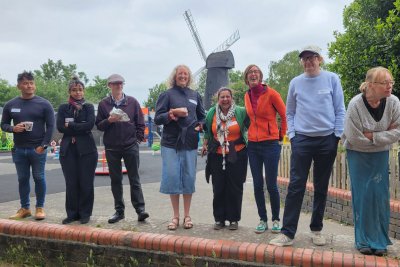 community growers gathered at Brixton Windmill. Credit: Amber Alferoff | Social Farms & Gardens