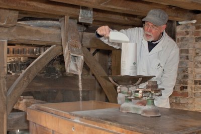 Lurgashall volunteer miller. Copyright: The Weald & Downland Living Museum