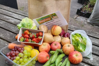 A week's supply of produce in Oldham's Community Vegbag. Credit: Oldham Community Vegbag