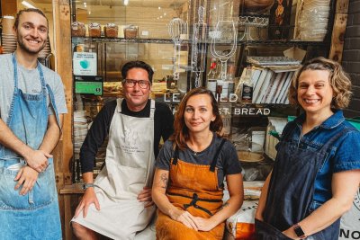 Izabela Stuchlik (seated) and the Leavened team. Copyright: Ryan Etere