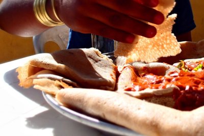 Injera (Ethiopian/Eritrean teff sourdough Real Bread). Credit: Jasmine Halki Cc-BY-2.0