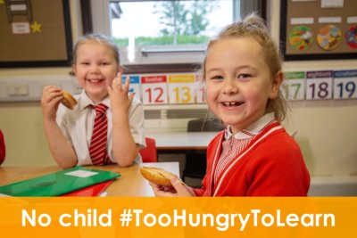 Children enjoying breakfast at school. Credit: Magic Breakfast