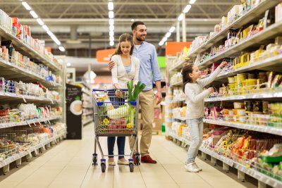 A family in a supermarket. Credit: Ground Picture: Shutterstock