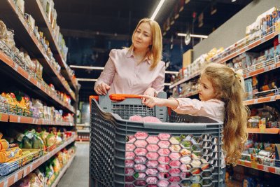 Mother and child in supermarket. Credit: Gustavo Fring | Pexels