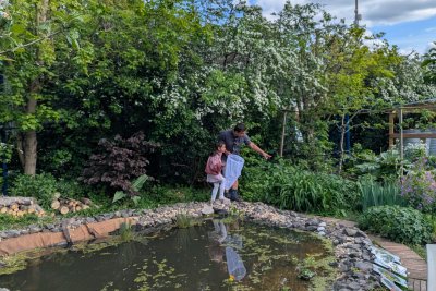Christchurch School Community Garden bug hunting. Credit: Lula Wattam
