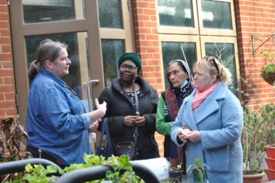 Community regulars in the garden at the Nubian Life centre. Credit: Josiah Braithwaite Community Garden