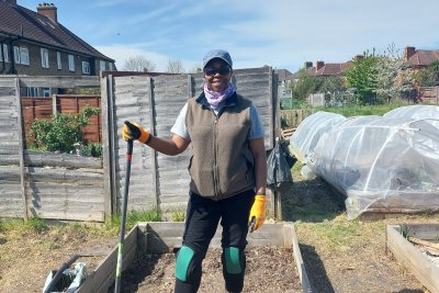 Sonia in action at Ital Community Garden. Copyright: Mayya Husseini