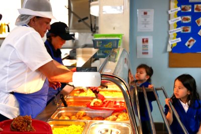 Lunch being served at Swaythling Primary School in Southampton. Credit: Swaythling Primary School, Southampton