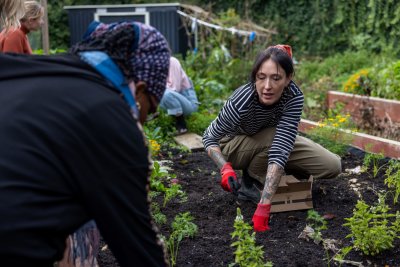 Steph in the garden. Copyright: Alexandra Rose Charity