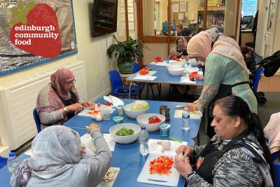 Women preparing food. Credit: Edinburgh Community Food