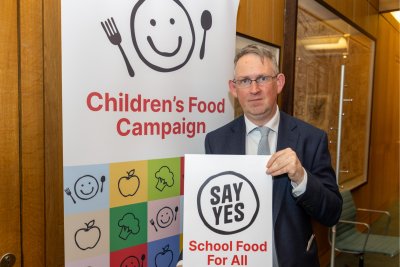 Paul Maynard MP at the Say Yes to School Food For All event. Credit: Jonathan Goldberg