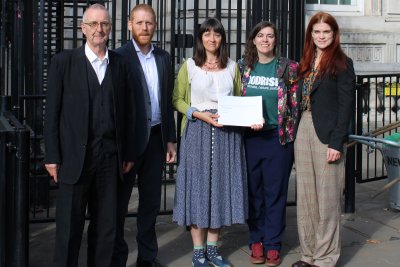 Left to right: Prof Tim Lang, Prof Paul Behrans, Vera Zakharov (Sustain), Carina Milestone and Ruth Westcott (both Foodrise). Copyright: Foodrise