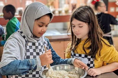 Children making Real Bread. Copyright: Hackney School of Food