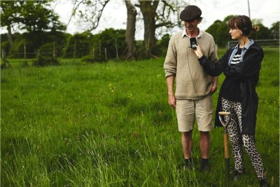 Abby Rose interviewing farmer John Cherry in 2016. Copyright: Joe Sarah Photography
