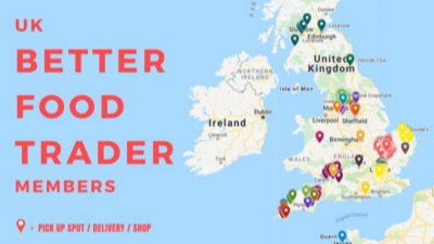 Map of Britain showing Better Food Trader members. Credit: Better Food Traders
