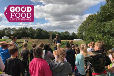 School children at Stanford Hall CSA. Credit: Leicestershire food partnership