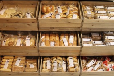 Supermarket display. Might or might not be Real Bread.. Credit: Public domain