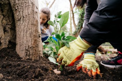 Volunteers at a community farm. Credit: Hands on London