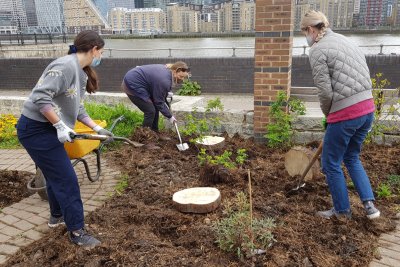 Volunteers at a community farm. Credit: Surrey Docks Farm Green Mentor