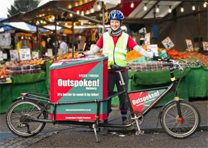 Outspoken Delivery picks up surplus food by bicycle to take it to the FoodCycle charity