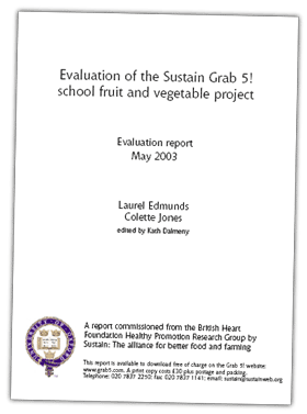 Evaluation of the Sustain Grab 5! school fruit and vegetable project, 2003