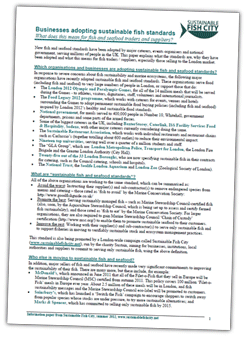 Businesses adopting sustainable fish standards: What does this mean for fish and seafood traders and suppliers?