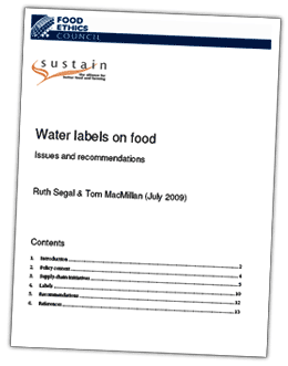 Water labels on food: Issues and recommendations