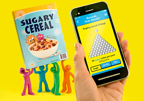 Change4Life food scanner app, image courtesy of PHE