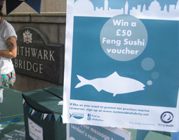 Feng Sushi, a restaurant committed to using sustainable fish, were kind enough to give us a £50 voucher for a prize draw, as an incentive for people to join in.