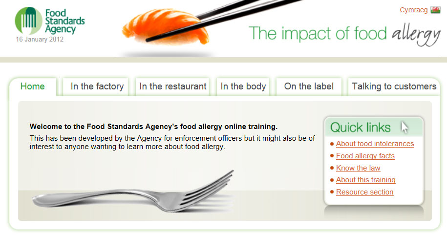 Food Standards Agency Online Food Allergy Training