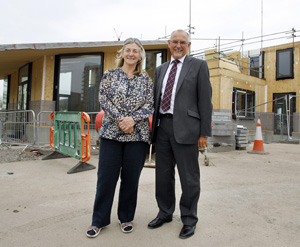 Rosie Boycott and Dennis Hone at the new Queen Elizabeth Olympic Park