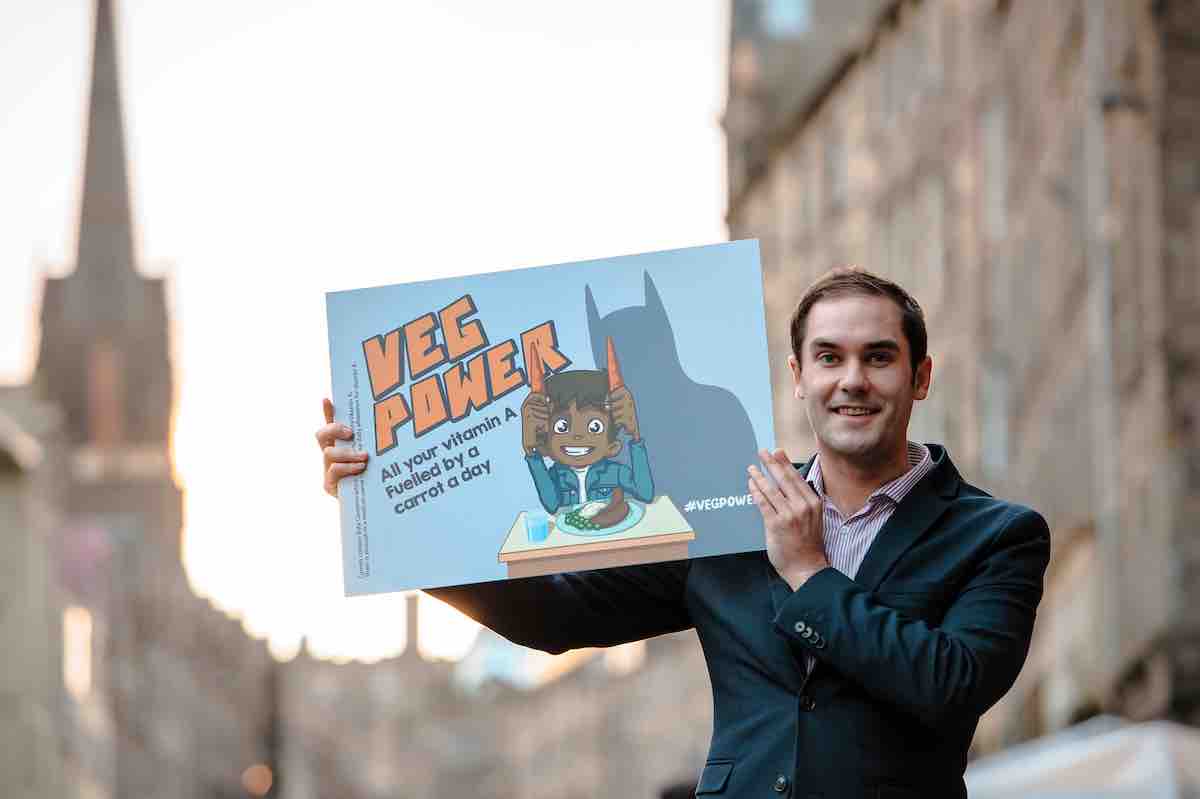 Edinburgh City Council leader Adam McVey supported the first Veg Power advert and is now supporting Veg Cities Edinburgh. 