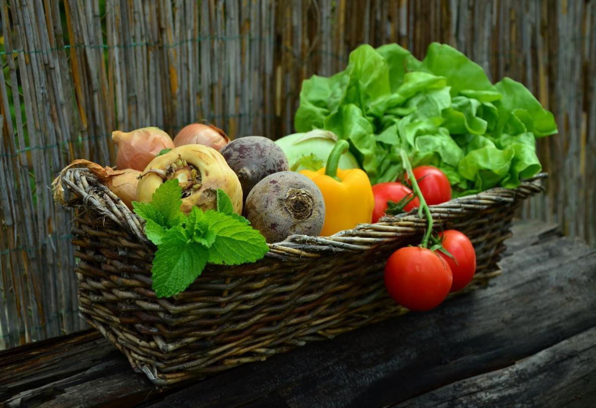 Basket of organic veg. Phot credit: pixabay